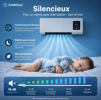 FreiKlima Pro – Climatiseur et chauffage portable sans installation | Climatisation 2-en-1 | Jusqu’à 51 m²