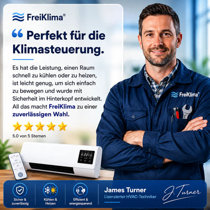 FreiKlima Pro – Portable Klimaanlage & Heizung ohne Installation | 2-in-1 Klimatisierung | Bis 51 m²